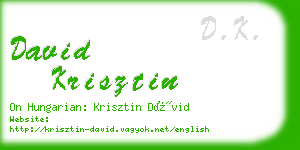 david krisztin business card